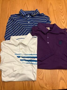 3 Men’s Polo Golf Shirts Size Large Fairway & Greene/Greg Norman/ES